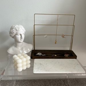 Brass and wood Jewelry Stand